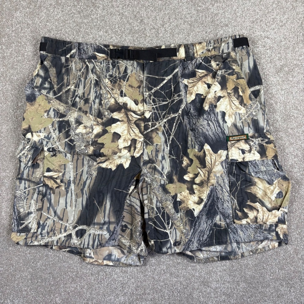 Remington 1990s Camo Cargo Shorts Mens XL 40-42 Adjustable Belt Hunting